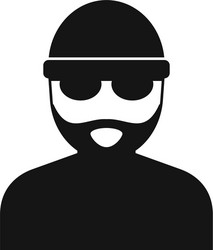 Old hacker icon simple style vector