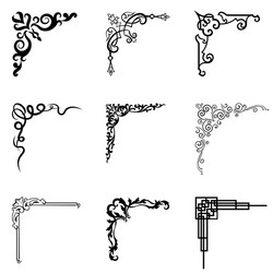 Floral rectangle frame hand drawn line border Vector Image