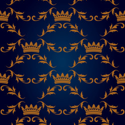 seamless pattern with crowns vector