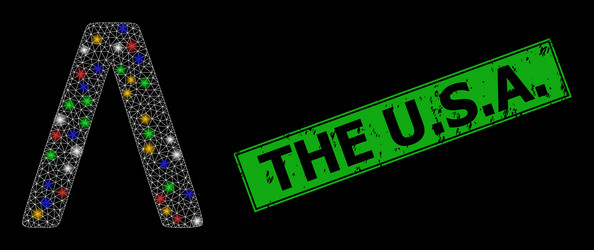 textured the usa seal with network lambda greek vector image