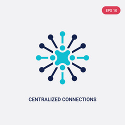 two color centralized connections icon from vector