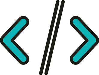 user interface coding mobile development linear vector image