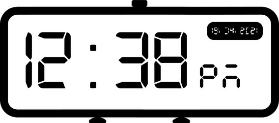 Digital table watch black icon Royalty Free Vector Image