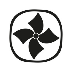 fan icon airflow rotation shape propeller curved vector image