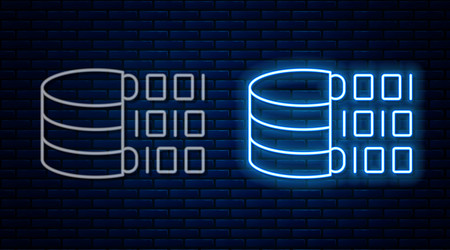 glowing neon line binary code icon isolated vector image