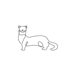 One single line drawing cute thinking monkey Vector Image