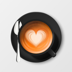 3d realistic ceramic black coffee mug cup vector