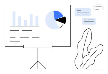 data presentation with charts graphs and speech vector image