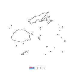 fiji map line linear thin simple outline vector image