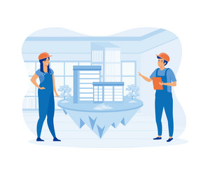group architects create and engineering project vector image