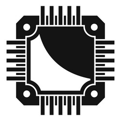 microchip icon simple cpu circuit vector image