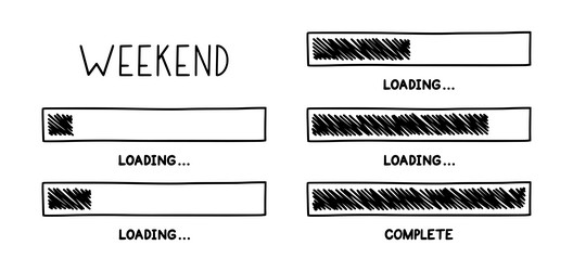 weekend loading bar infographics design element vector image