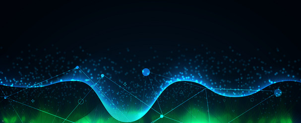 abstract technology background wave of particles vector image