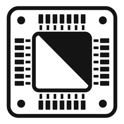 board cpu icon simple digital microchip vector