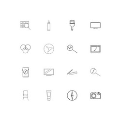 creative process and design simple linear icons vector image