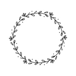 Floral Wreath Black White Vector Images (over 5,800)