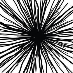 Linear hand drawing curved light rays Royalty Free Vector