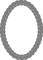 Oval frame with a meander Royalty Free Vector Image