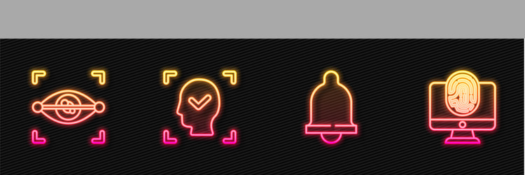 set line motion sensor eye scan face recognition vector image