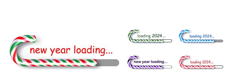 set of loading progress bars 2024 new year made vector image