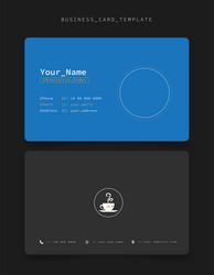 Business card template in blue and gray vector