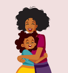 happy mother embracing her lovely daughter Vector Image