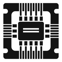 hardware cpu icon simple chip circuit vector image