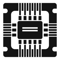 hardware cpu icon simple chip circuit vector