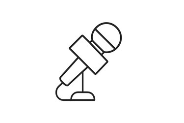 microphone in a studio setting used for recording vector image