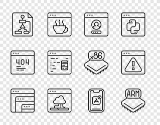 set line software processor create account vector image