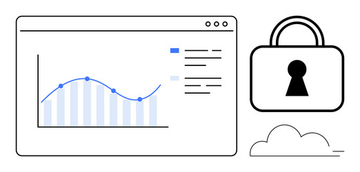 data analytics on web interface with emphasis vector image