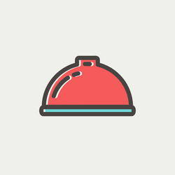 Food serving tray thin line icon vector