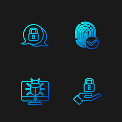 set line lock in hand system bug on monitor vector image
