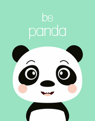 Cute panda isolated vector