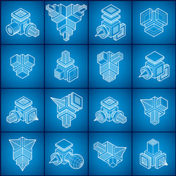 engineering abstract shape set vector image
