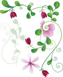 flower elements of the pattern vector image