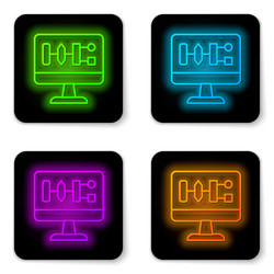 glowing neon line algorithm icon isolated on white vector image