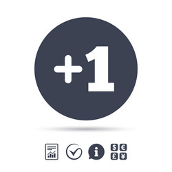 Plus one sign add symbol Royalty Free Vector Image