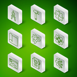 set line algorithm document settings and pen vector image