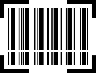 Bar code icon black graphics vector