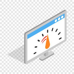 Computer monitor with speed test isometric icon vector