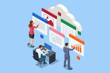 Isometric file in database document flow vector