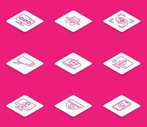 set line folder with password incognito mode eye vector image