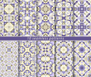 set of ten seamless abstract patterns vector image