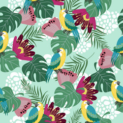 Tropical Birds Seamless Pattern Vector Image