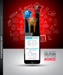 infographics complex layout with option buttons vector image