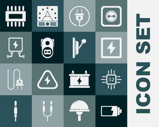 set battery charge level indicator processor vector image