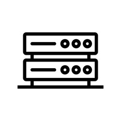 flat design server icon or web hosting vector image