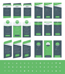 Set of pricing table design templates for websites vector