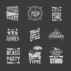 set of summer holidays lettering Vector Image